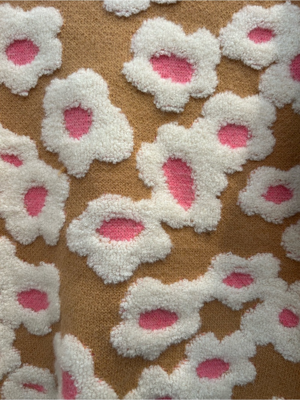 &merci Camel Floral Crewneck Sweater with Pink Accents - Picture 4 of 5